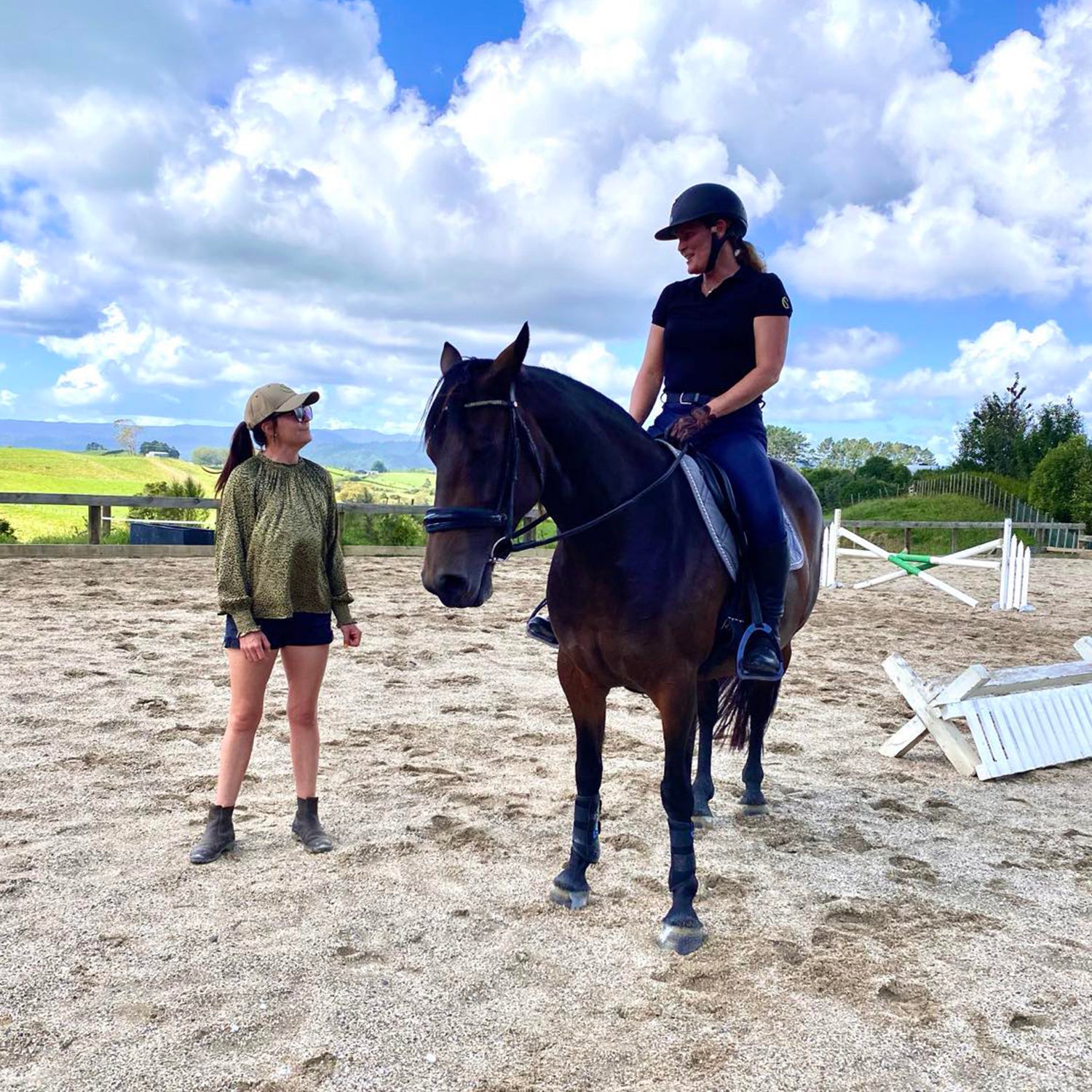 Flatwork training session at Te Rangi Equestrian